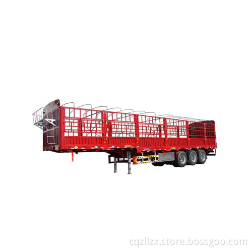Trailer di recinzione di trasporto semi -bestiame di alta qualità da 3 assi per il tipi di magazzino di stake warehouse in vendita